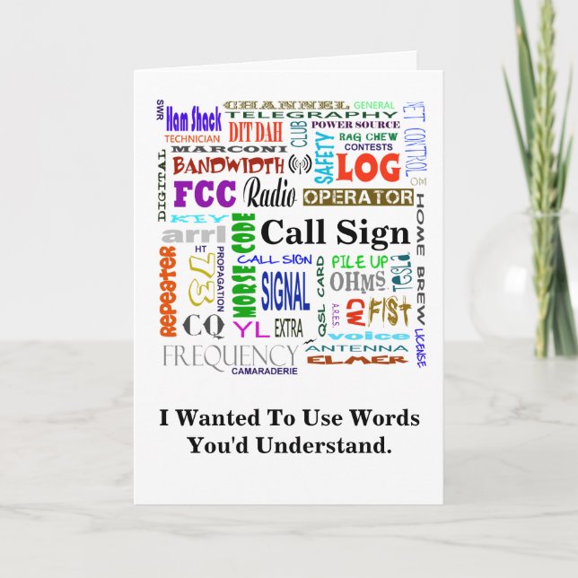 Ham Radio Word Collage  Card   Customize It! (Front)
