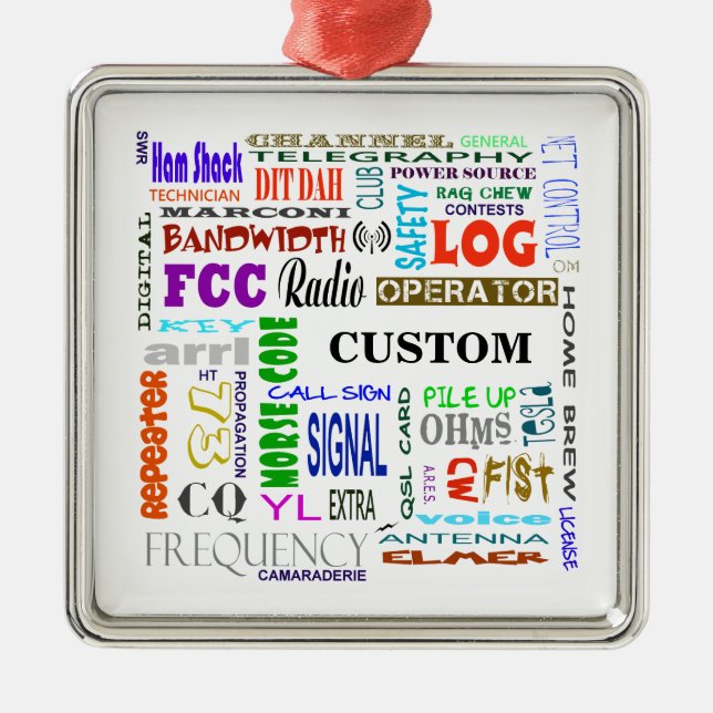 Ham Radio Word Collage Ornament  Customize It! (Front)