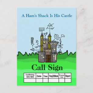 Ham Shack Castle Ham Radio QSL Card  Customize It!