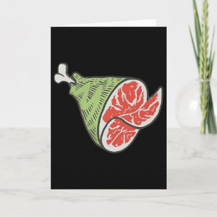 Ham Slices Funny Cartoon _1  Card