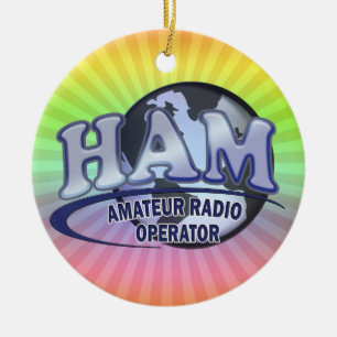 HAM WORLD LOGO Amateur Radio Ceramic Ornament