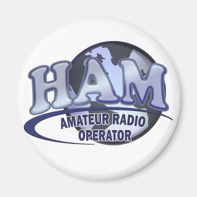 HAM WORLD LOGO Amateur Radio Magnet (Front)