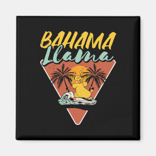 Hama Llama Funny Llama Surfer Surfing Surfboard  Magnet