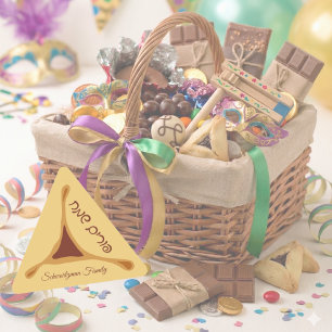 Hamantash Hamantaschen Hebrew Happy Purim Triangle Sticker