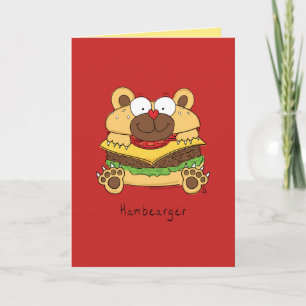 Hambearger - Funny Hamburger Bear Pun Card