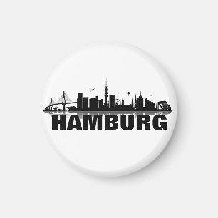 Hambourg Skyline Frigo Aimant
