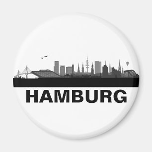 Hambourg Skyline Frigo Aimant