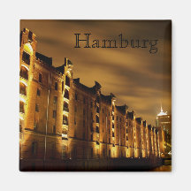 Hambourg - Speicherstadt bei Nacht - Magnet