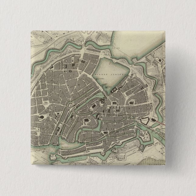 Hamburg 2 Inch Square Button (Front)
