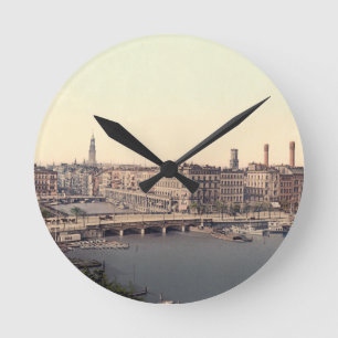 Hamburg Alsterarkaden Deutschland Alster Germany Round Clock