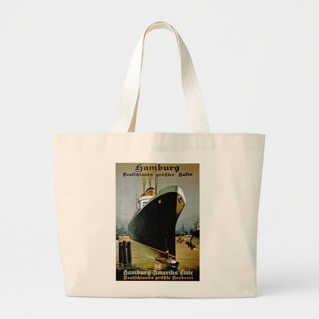 Hamburg-Amerika Line Large Tote Bag (Front)