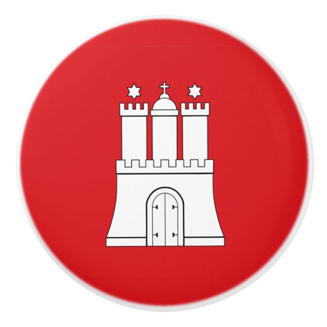 Hamburg city flag Germany symbol Ceramic Knob (Front)