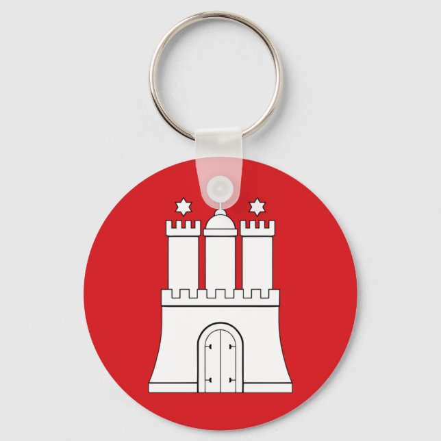 Hamburg city flag Germany symbol Keychain (Front)