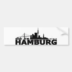 Hamburg City Skyline Autoaufkleber / Aufkleber Bumper Sticker