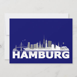 Hamburg City Skyline Card/Folding Card/Invitation Invitation