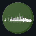Hamburg City Skyline Magnet / refrigerator magnet<br><div class="desc">Hamburg Skyline as a refrigerator magnet. Decent design and a must-have for all Hamburg fans. Personalize the size or position of the graphic elements. Add your own graphic or text and set the font and font color according to your wishes. Find a suitable product on which to print the design....</div>