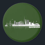 Hamburg City Skyline Magnet / refrigerator magnet<br><div class="desc">Hamburg Skyline as a refrigerator magnet. Decent design and a must-have for all Hamburg fans. Personalize the size or position of the graphic elements. Add your own graphic or text and set the font and font color according to your wishes. Find a suitable product on which to print the design....</div>