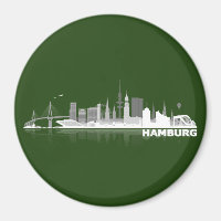 Hamburg City Skyline Magnet / refrigerator magnet