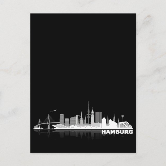 Hamburg City Skyline Postkarte Postcard (Front)
