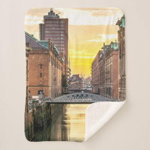 Hamburg CityScape Sherpa Blanket