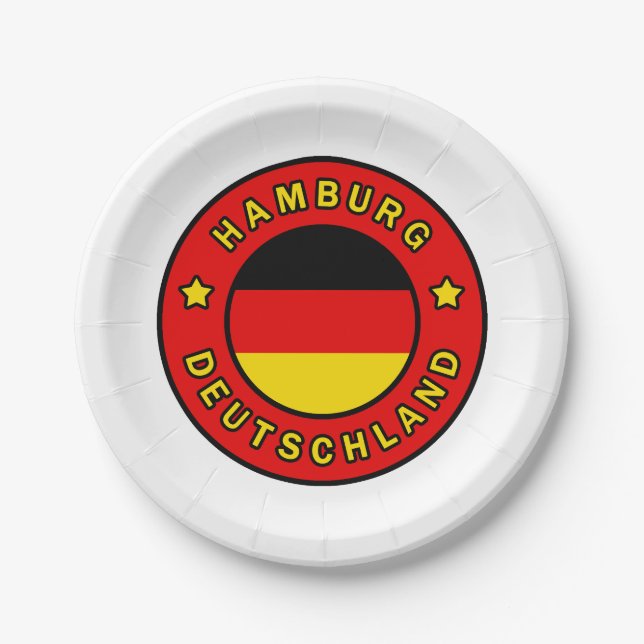 Hamburg Deutschland Paper Plate (Front)