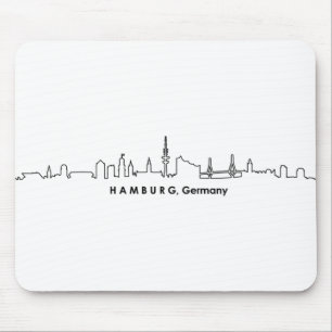 HAMBURG Elbe Germany City Skyline Silhouette Mouse Pad