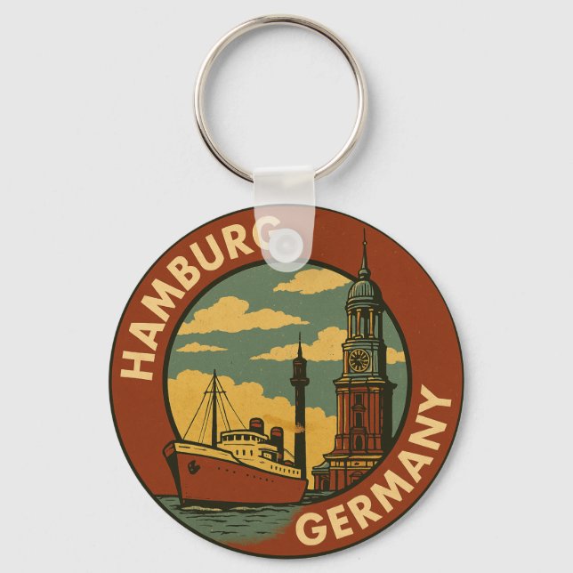 Hamburg German Port City Keychain (Front)