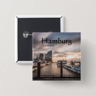 Hamburg Germany 2 Inch Square Button