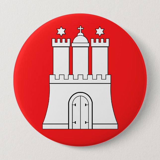 Hamburg, Germany 4 Inch Round Button (Front)