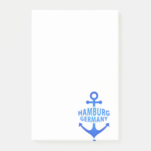 Hamburg Germany Blue Anchor Design Post-it Notes