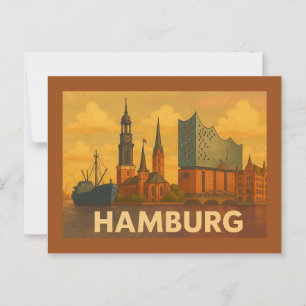 Hamburg Germany City Art Postcard