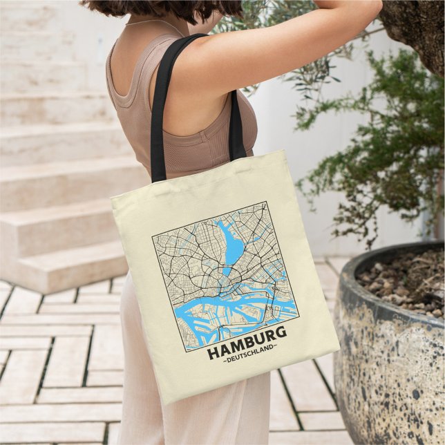 Hamburg, Germany City Map Tote Bag (Creator Uploaded)