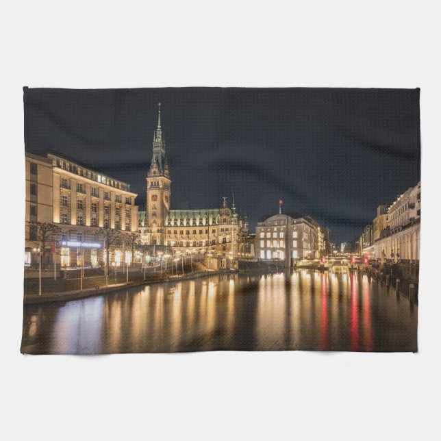 Hamburg Germany Kitchen Towel (Horizontal)