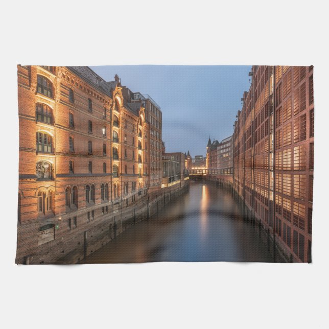 Hamburg Germany Kitchen Towel (Horizontal)