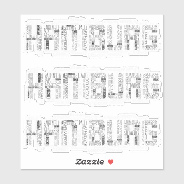Hamburg Germany Quarters Word Art Typography (Sheet)