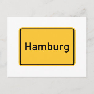 Hamburg, Germany Road Sign Postcard