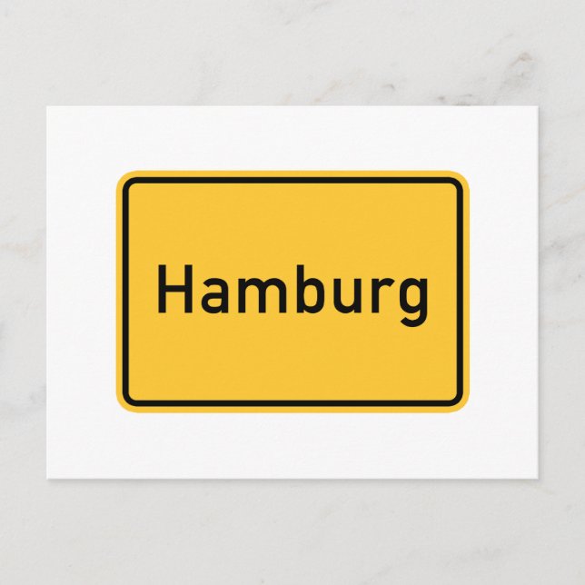 Hamburg, Germany Road Sign Postcard (Front)