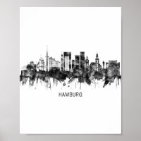 Hamburg Germany Skyline BW