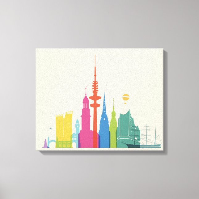 Hamburg Germany Skyline Canvas Print (Front)