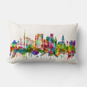 Hamburg Germany Skyline Lumbar Pillow