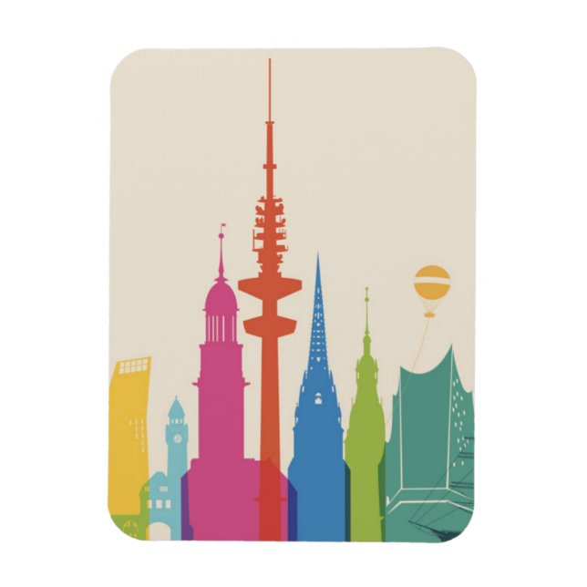 Hamburg Germany Skyline Magnet (Vertical)