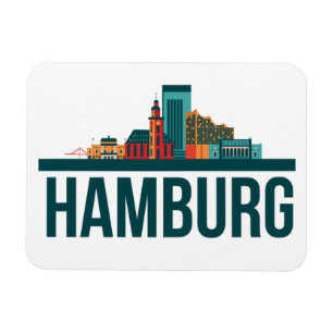 Hamburg Germany Skyline Photo Magnet