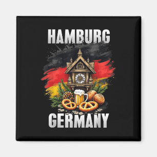 Hamburg Germany Souvenir German Flag Travel  Magnet