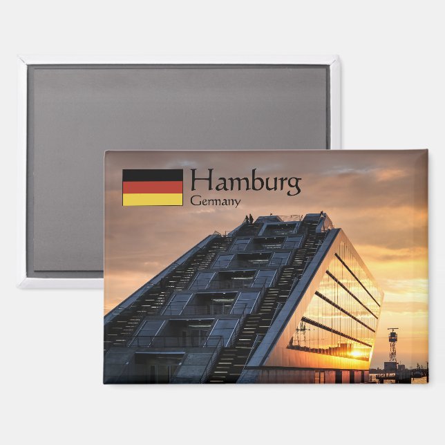Hamburg Germany Souvenir Magnet (Front/Back)