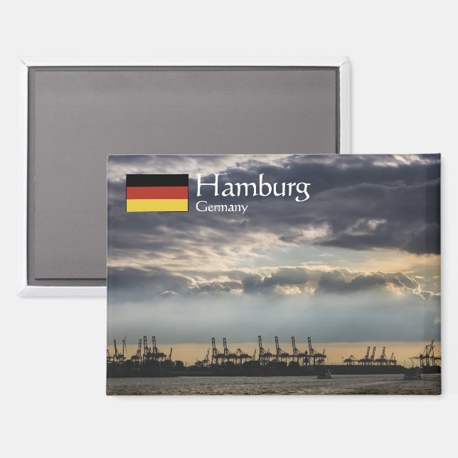 Hamburg Germany Souvenir Magnet (Front/Back)