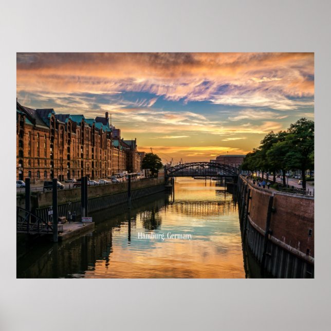 Hamburg, Germany, Speicherstadt Poster (Front)