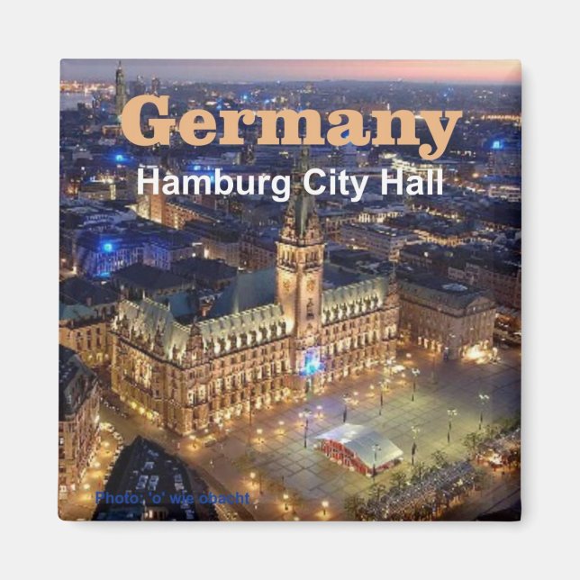 Hamburg Germany Travel Photo Souvenir Magnets (Front)