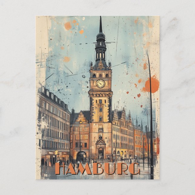 Hamburg Germany Travel Postcard (Front)