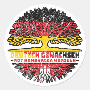 Hamburg Hamburger Deutsch Deutschland Baum Wurzel Classic Round Sticker