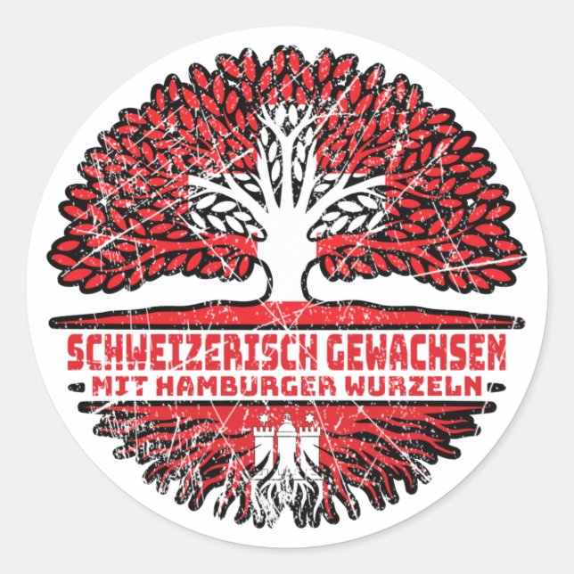 Hamburg Hamburger Schweizer Schweiz Baum Wurzel Classic Round Sticker (Front)